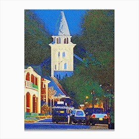 Hillsboro, City Us  Pointillism Canvas Print