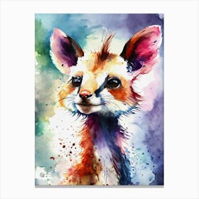 Cute Animal Watercolor Painting Canvas Print