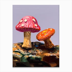 Mushrooms Oil Painting 1 Canvas Print