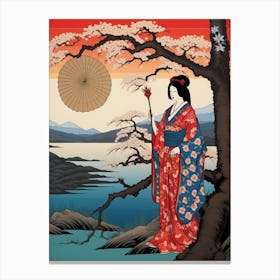 Lake Mashu, Japan Vintage Travel Art 2 Canvas Print