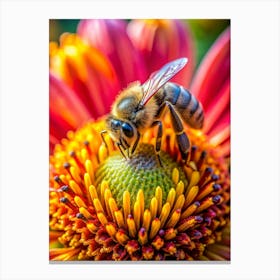 A Blooming Flower Bud Captured From The Perspecti Canvas Print