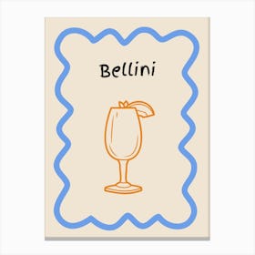 Bellini Doodle Poster Blue & Orange Canvas Print