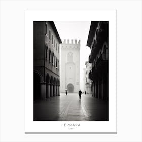Poster Of Ferrara, Italy, Black And White Analogue Photography 2 Canvas Print