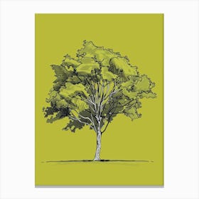 Lime Tree Minimalistic Drawing 3 Canvas Print