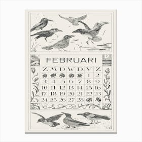 January Calendar Sheet With Ruffed Redstart (1917), Theo Van Hoytema Canvas Print