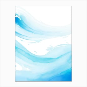Blue Ocean Wave Watercolor Vertical Composition 37 Canvas Print