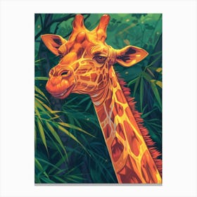 Giraffe In The Jungle 22 Canvas Print