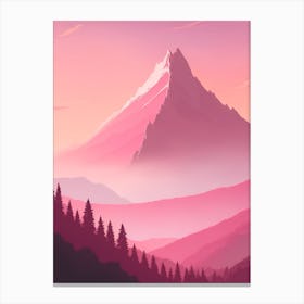 Misty Mountains Vertical Background In Pink Tone 61 Canvas Print
