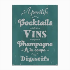 Apéritifs Cocktails Vins Champagne 1 Canvas Print