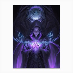 Beautiful Witch with a Magic Wand 4 Canvas Print