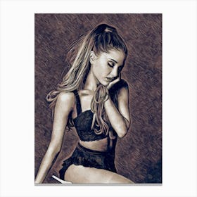 Ariana Grande art pencil print Canvas Print