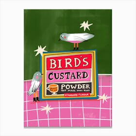 Vintage Food Birds Custard Powder Box 1 Canvas Print