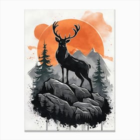 Deer In The Woods 4 Canvas Print