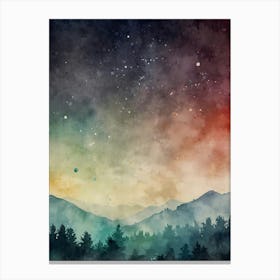 Watercolor Of Mountains 2 Canvas Print