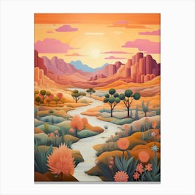 Cactus And Desert Painting 4 Canvas Print