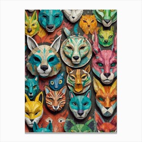 Masks Of Animals Canvas Print