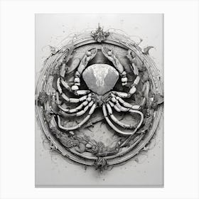 Crab In A Circle Canvas Print