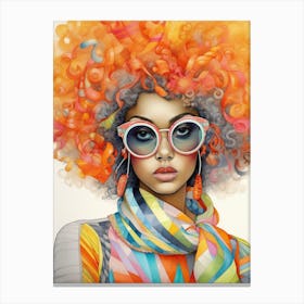 Afro Fashionista Pencil Drawing 5 Canvas Print