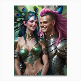 Warrior Couple, laughing Canvas Print
