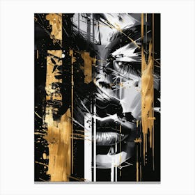 Gold And Black 115 Canvas Print