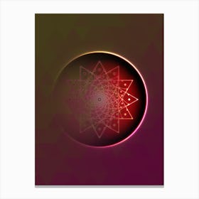 Geometric Neon Glyph on Jewel Tone Triangle Pattern 382 Canvas Print