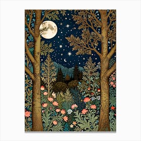 William Morris Night In The Forest 6 Canvas Print