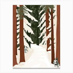 Snowy Path In The Woods Canvas Print