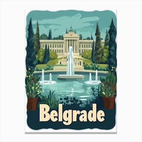 Aihrgdesign A Mid Century Modern Travel Poster For Belgrade Canvas Print