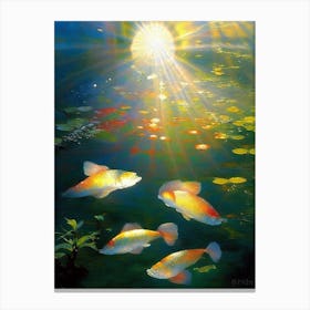 Kin Matsuba Koi Fish Monet Style Classic Painting Canvas Print