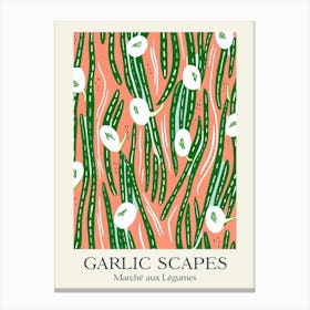 Marche Aux Legumes Garlic Scapes Summer Illustration 3 Canvas Print