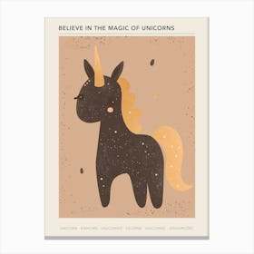 Black Unicorn Muted Pastels Poster Canvas Print