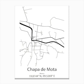 Chapa De Mota,Mexico Minimalist Map Canvas Print