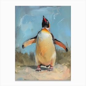 Adlie Penguin Isabela Island Oil Painting 3 Canvas Print