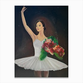 Ballerina With Flowers Canvas Print