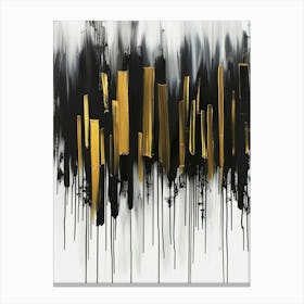 Abstract Black And Gold 13 Canvas Print