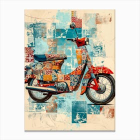 Vintage Colorful Scooter 4 Canvas Print