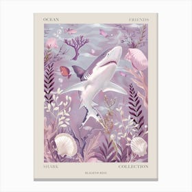 Purple Blacktip Reef Shark Illustration 3 Poster Canvas Print