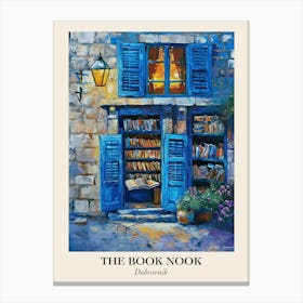 Dubrovnik Book Nook Bookshop 1 Poster Canvas Print