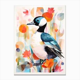 Bird Painting Collage Bufflehead 1 Canvas Print