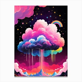 Surreal Rainbow Clouds Sky Painting (16) Canvas Print