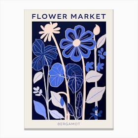 Blue Flower Market Poster Bergamot Canvas Print