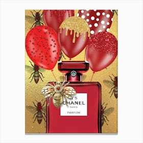 Bee Chanel Red Canvas Print