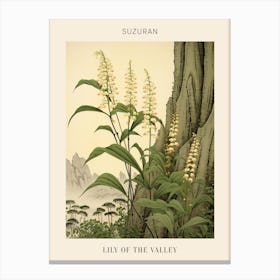 Suzuran Lily Of The Valley 3 Japanese Botanical Illustration Poster Canvas Print