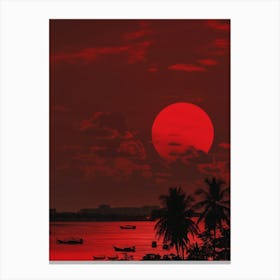 Sunset Over The Sea Canvas Print