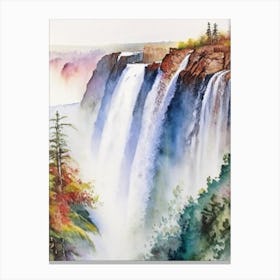 Victoria Falls Of The North, Canada Water Colour  (1) Canvas Print