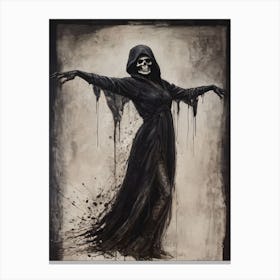 Dance With Death Skeleton Painting (75) Canvas Print