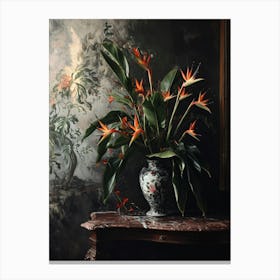 Baroque Floral Still Life Heliconia 3 Canvas Print