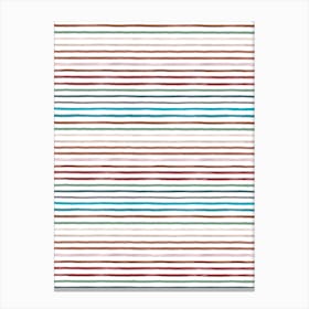 Marker Stripes Colorful Red Blue Canvas Print