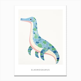 Nursery Dinosaur Art Elasmosaurus 1 Poster Canvas Print