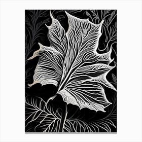 Bergamot Leaf Linocut 5 Canvas Print
